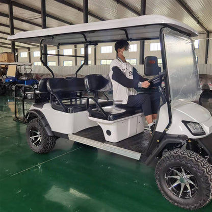 Type A 6-seater golf cart, stylish appearance, super long lithium batte.