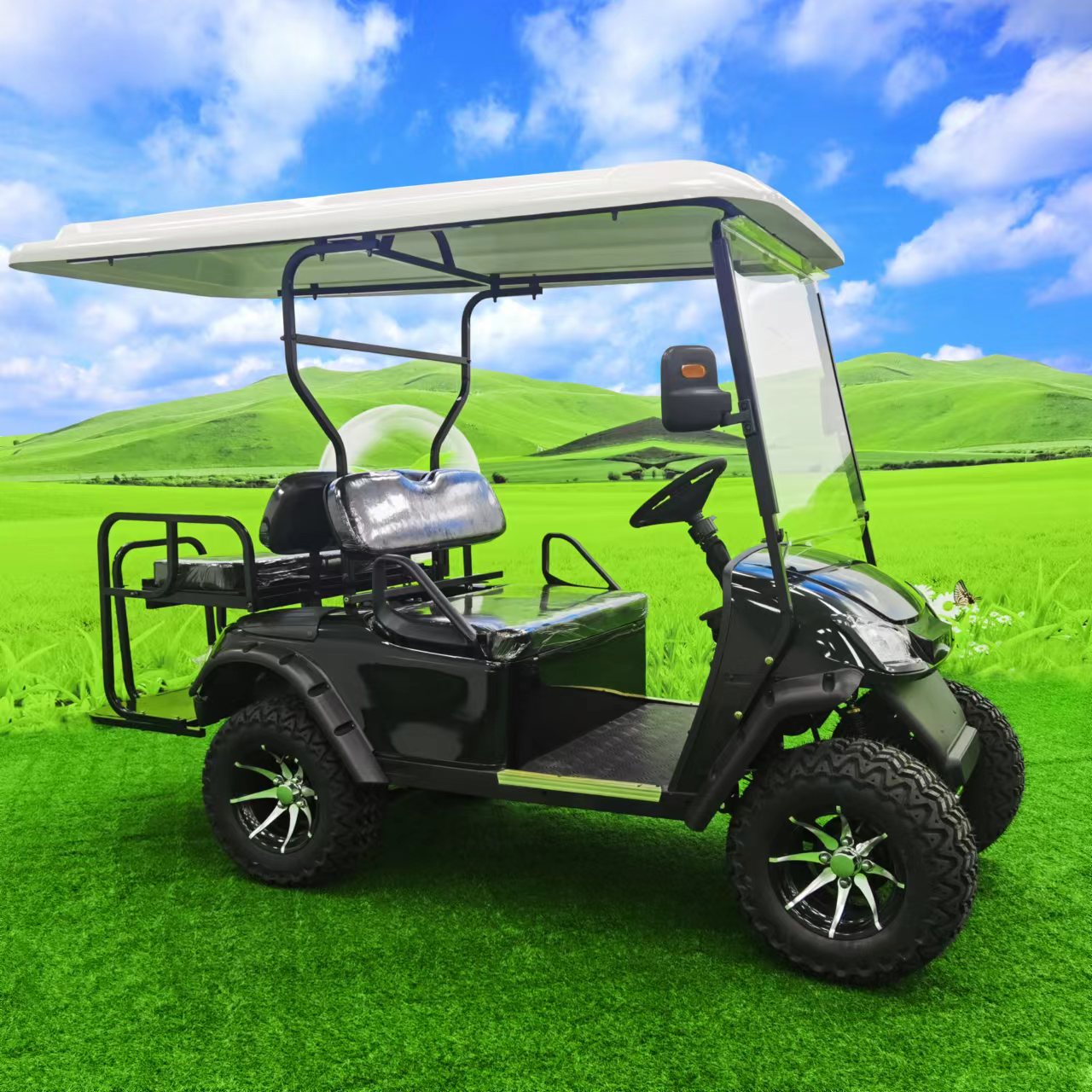 Type A 6-seater golf cart, stylish appearance, super long lithium batte.