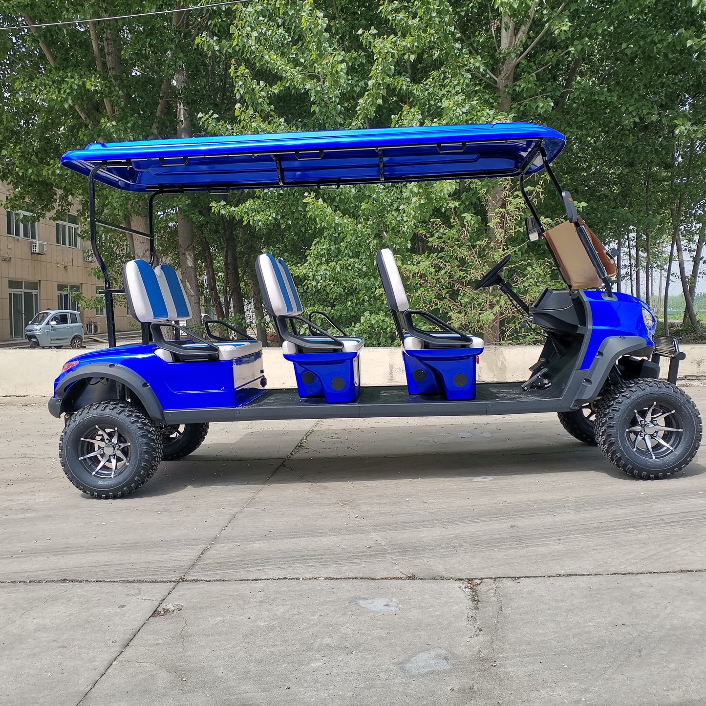 Type B 6-seater golf cart, stylish appearance, super long lithium batte.