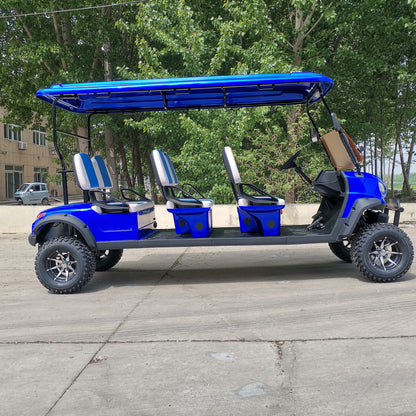 Type B 6-seater golf cart, stylish appearance, super long lithium batte.