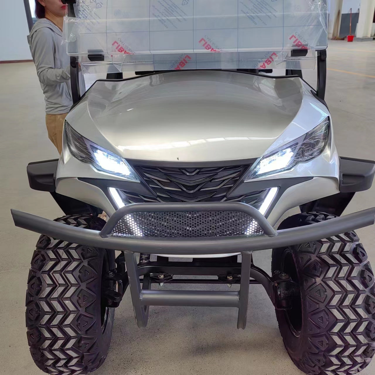 Type C 4-seater golf cart, stylish appearance, super long lithium batte.