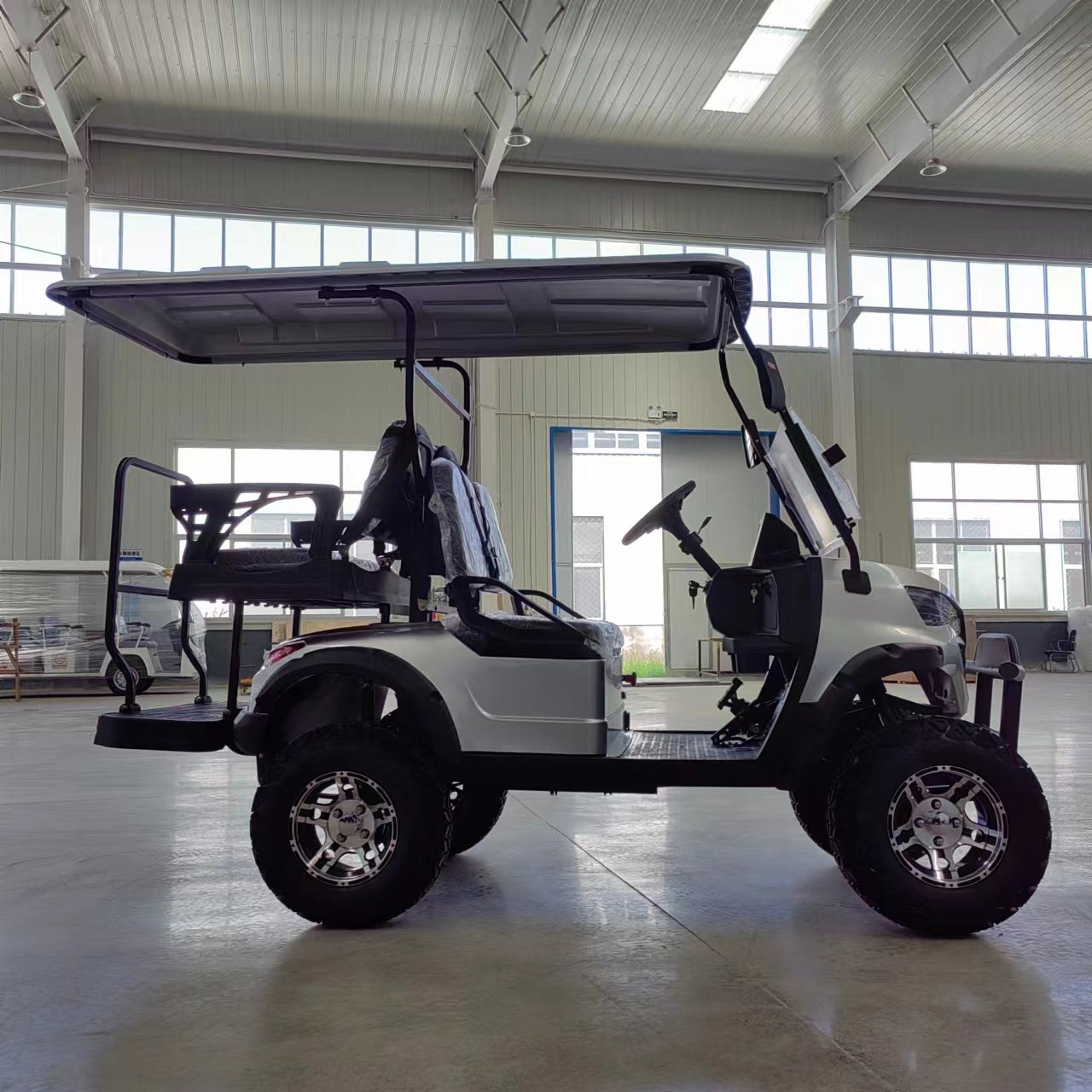 Type C 4-seater golf cart, stylish appearance, super long lithium batte.